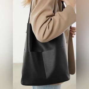 Oak and Fort Black tote bucket bag